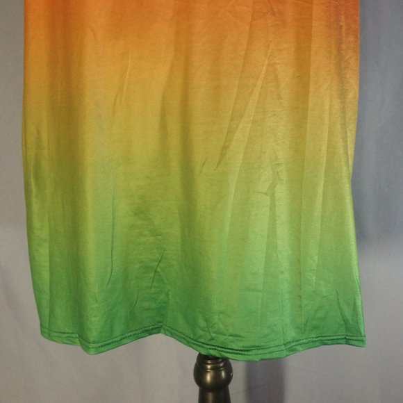 Misslook Ombre Midi Dress Orange to Green - Picture 5 of 8